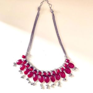 Vintage Red Beaded Necklace